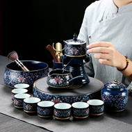 Chengxian sứ trắng xanh Kung Fu hộ gia đình Cảnh Đức Trấn vẽ tay men gốm lười trà tự động hộp quà tặng bộ trà gốm bộ bình trà 0.7 l jasmine