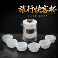Chengxian ánh sáng cao cấp sang trọng băng ngọc sứ nhanh chóng cốc du lịch di động bộ trà ngoài trời kung fu trà bộ tách trà gốm sứ bộ bình trà 0.8 l camellia