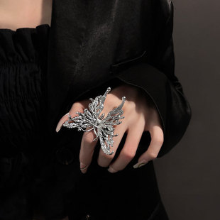 大蝴蝶夸张戒指女时尚个性小众设计师高级感冷淡风装饰独特食指戒