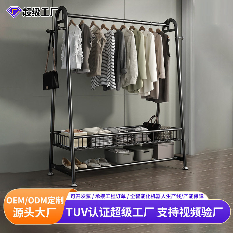 简易衣帽架可移动晾落地