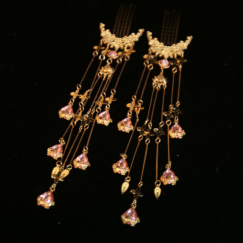 金色古风流苏步摇新中式发簪超仙汉服头饰簪子清冷气质高级感发钗