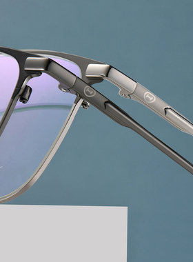 HAOWJIE浩无界眼镜架H1136全框时尚高级感男款超轻纯钛近视眼镜框