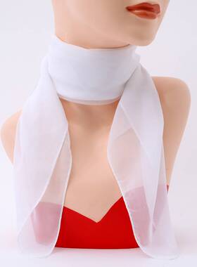 2026新款丝巾女夏季防晒白色90大方巾纯色雪纺薄纱巾护脖领巾时尚