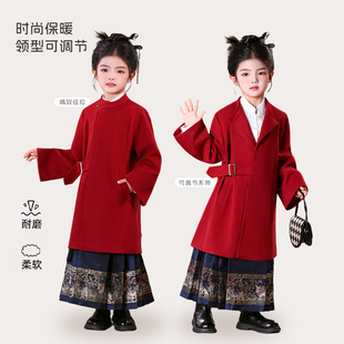 童锣湾【阑珊】女童汉服秋冬新款明制拜年服加厚外套中国风马面裙
