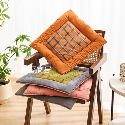 全棉坐垫方形透气餐椅垫加厚座垫办公室久坐防滑椅子垫四季通用