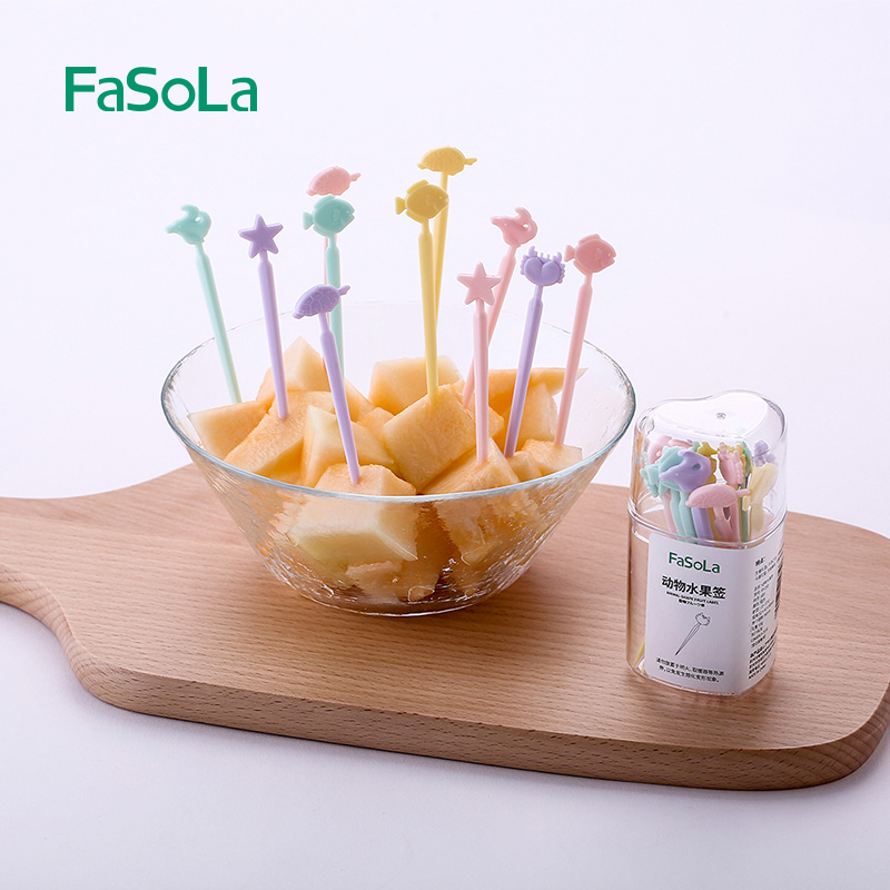 日本fasola动物水果插20只便当签
