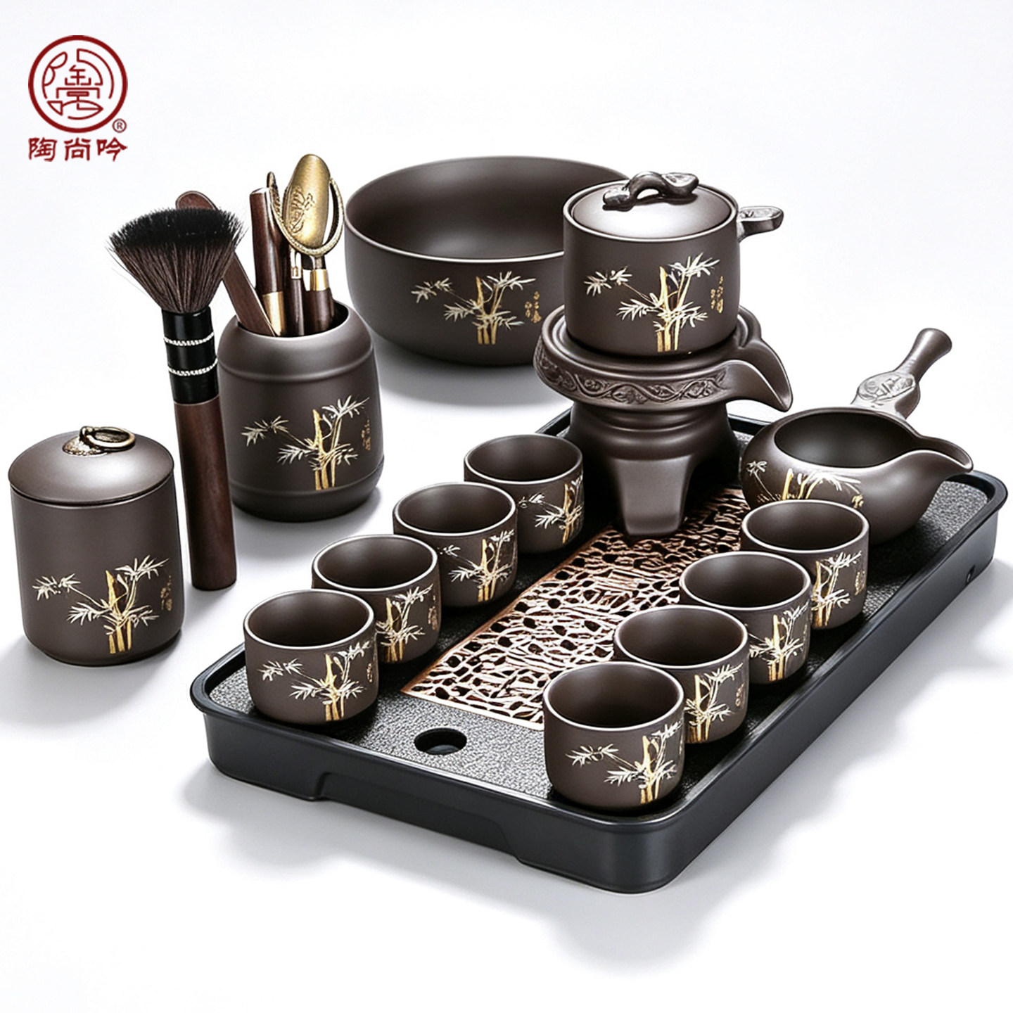 步步高升紫砂自动茶具懒人泡茶壶图片