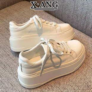 羊皮版厚底板鞋女款百搭小白鞋2026年春季新款休闲运动鞋单鞋