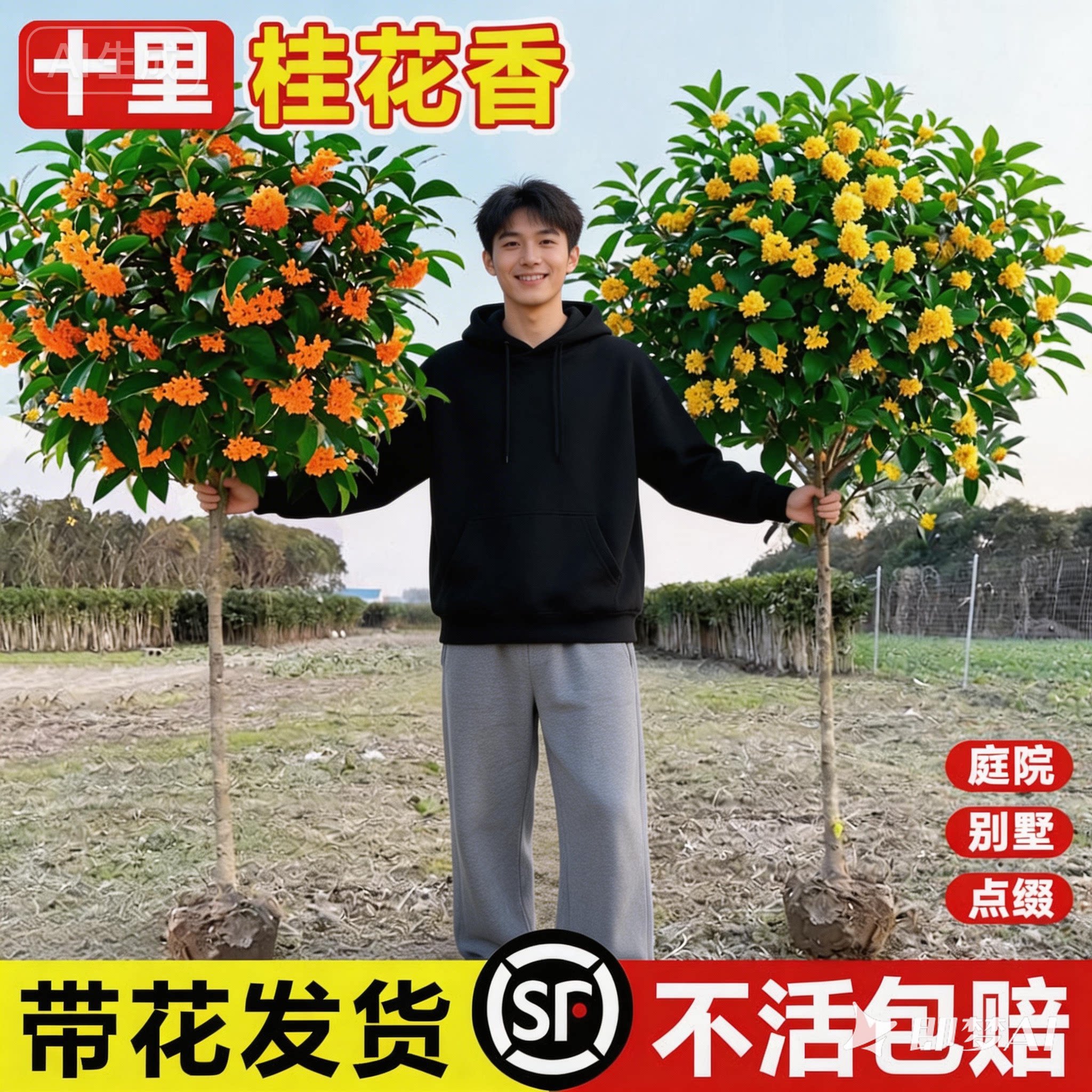 清雅庭院桂花树苗老桩四季开花