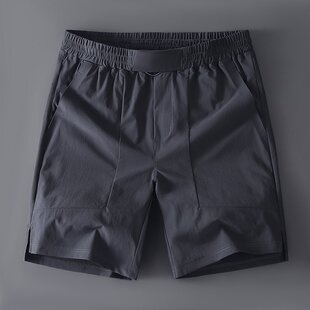 户外凉感夏季男士轻薄款透气松紧腰高弹力运动休闲速干短裤五分裤