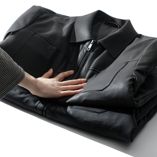 85%鹅绒 冬季男士户外防风保暖商务通勤工装休闲翻领皮夹克羽绒服