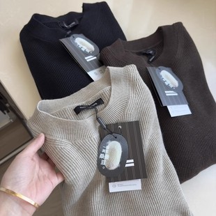 保暖休闲圆领针织衫 柜单1000 男装 冬季 毛衣潮 桑蚕丝绵羊毛混纺