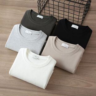 310克重磅软棉功能性短袖 夏季男士宽松透气舒适亲肤纯色休闲T恤