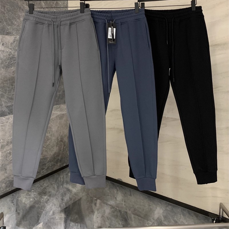 设计师线 细腻针织 立体中缝剪裁 秋冬男士百搭束口休闲长裤卫裤