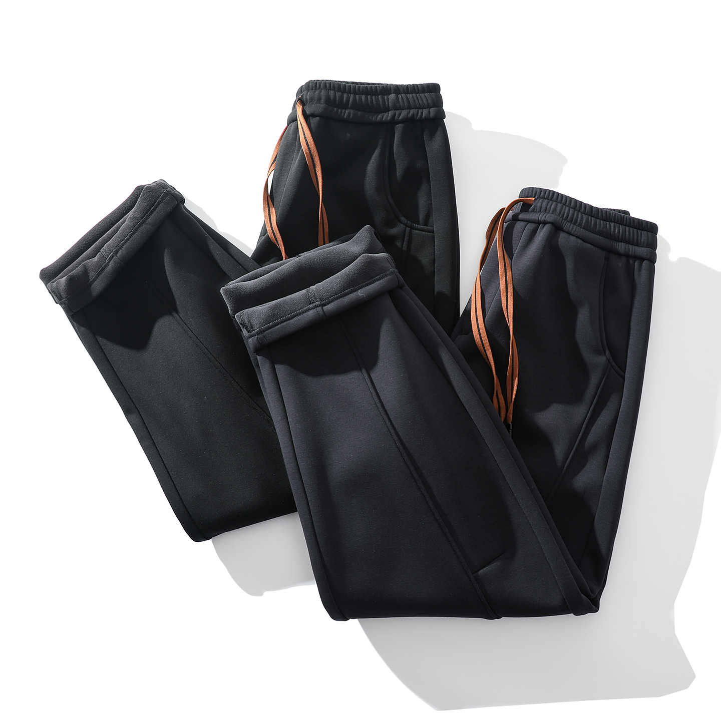 莫代尔混纺 冬季男士小直筒弹性商务通勤加绒加厚防风保暖休闲裤