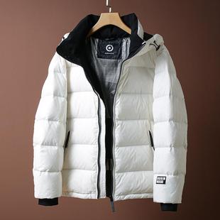 90白鸭绒黑金羽绒服冬季男女情侣款蓬松厚实御寒保暖连帽羽绒外套