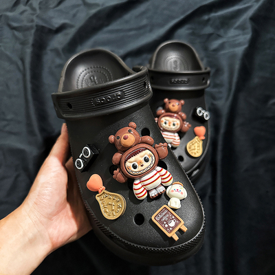 拉卜卜crocs卡骆驰鞋花鞋扣