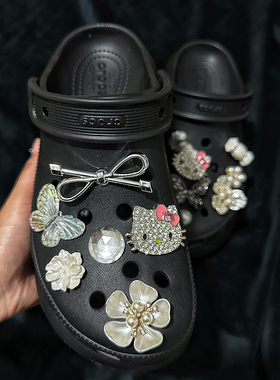 满钻ktcrocs洞洞鞋鞋花