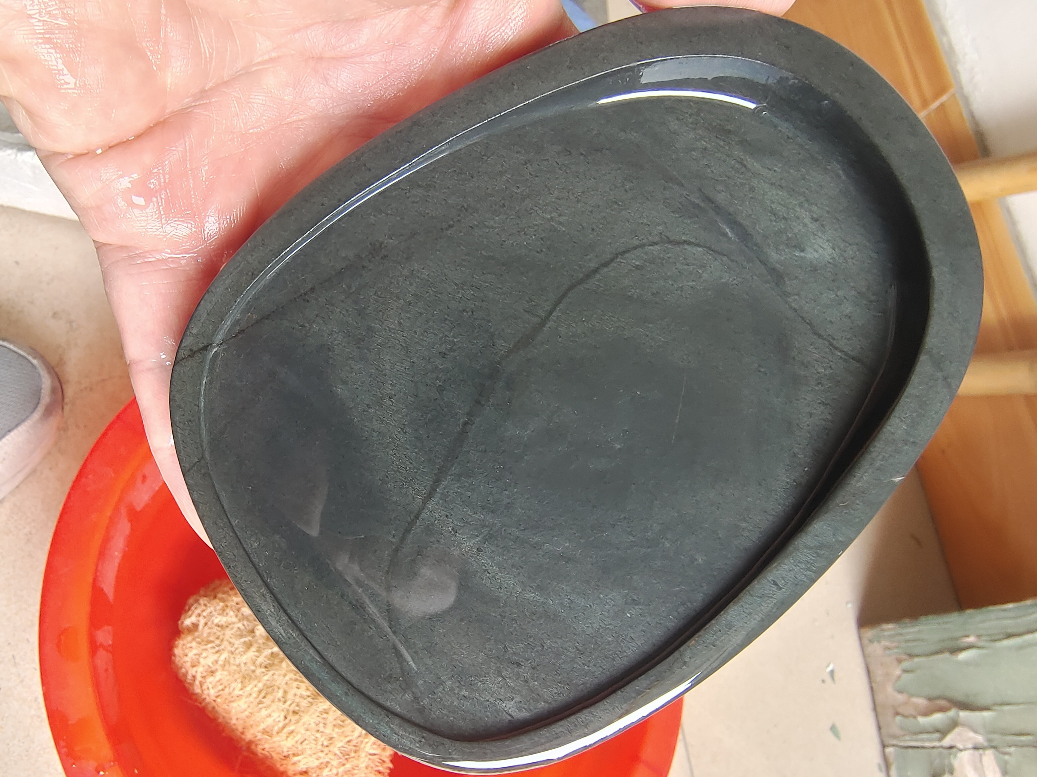 61109歙砚龙尾砚实用文房四宝书法用品天然砚石古玩收藏书法用品