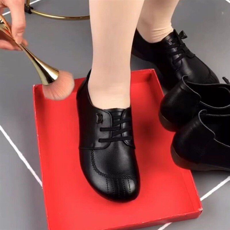 鞋子女2026秋季新款妈妈鞋软底软面防滑女鞋休闲百搭中老年女单鞋