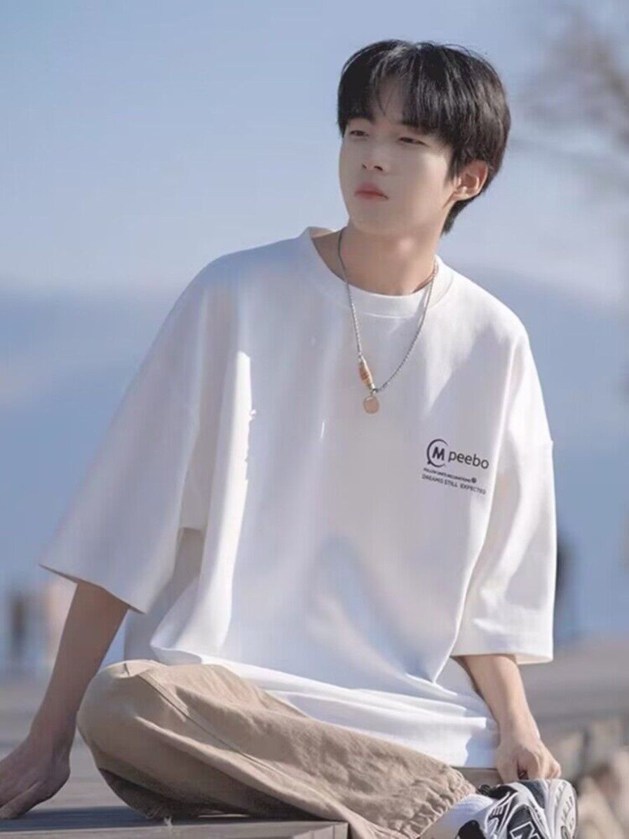 港风潮牌夏季短袖t恤男2024新款情侣装纯棉半袖男生宽松夏装衣服