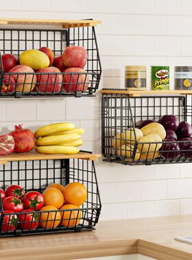 for Kitchen Storage: Hanging and Counter Basket for Vegetabl
