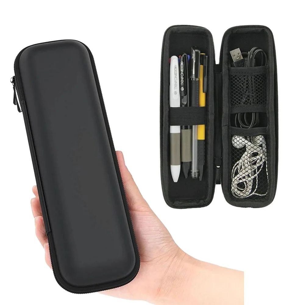Black EVA Hard Shell Stylus Pen Pencil Case Holder Earphone