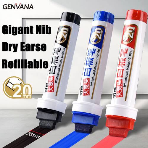 Big Nib Whiteboard Markers 20mm Flat Tip for Clear Visibilit