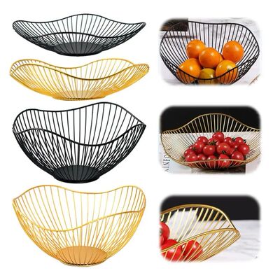 Iron Fruit Basket Fruit Container Bowl Home Creative Drain D