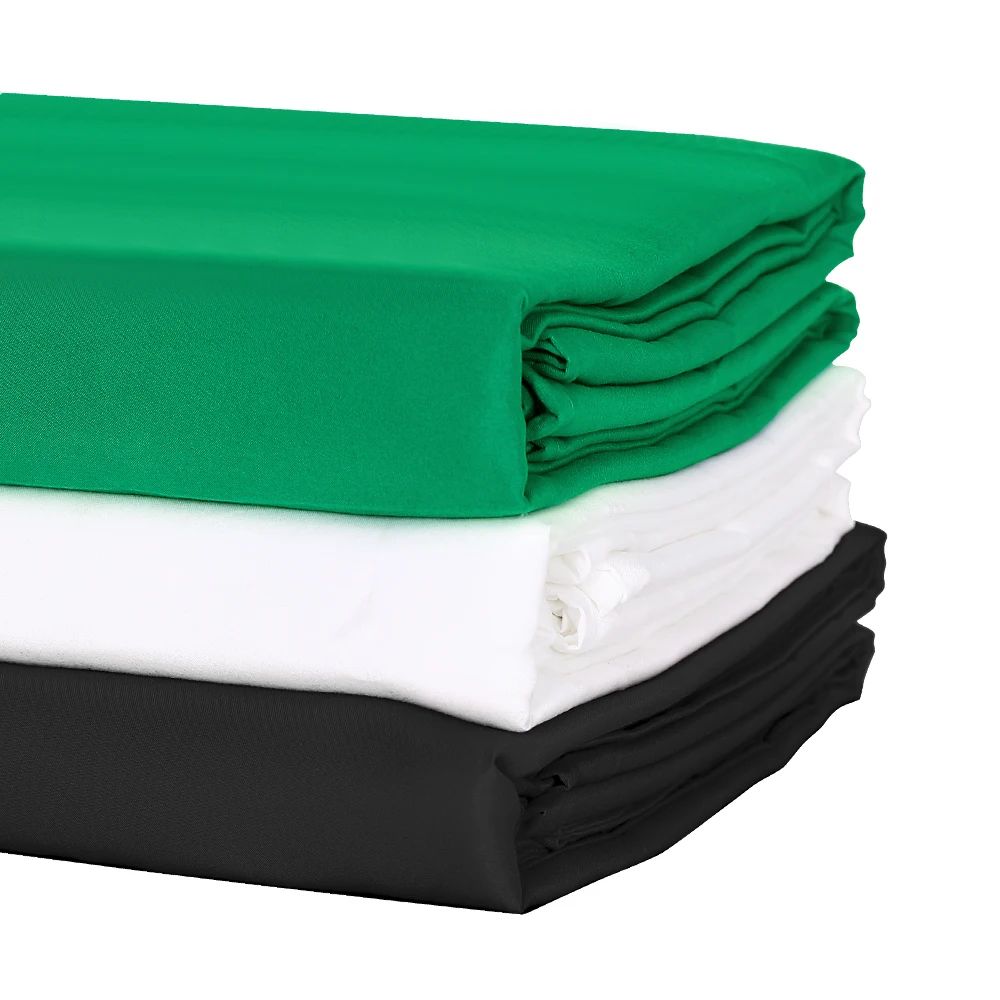 Backdrop Cloth Black White Green Color Cotton Textile Muslin