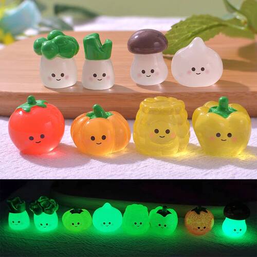 1Pc Luminous Vegetables Ornament Cartoon Pumpkin Mushroom Br