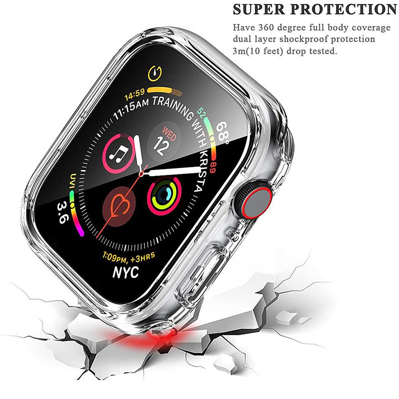 GLASS+COVER FOR APPLE WATCH CASE 7 6 SE 5 4 3 IWATCH ACCESSO