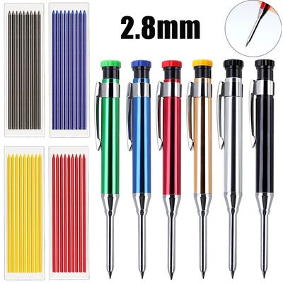 6Colors 2.8mm Metal Solid Carpenter Mechanical Pencil with S
