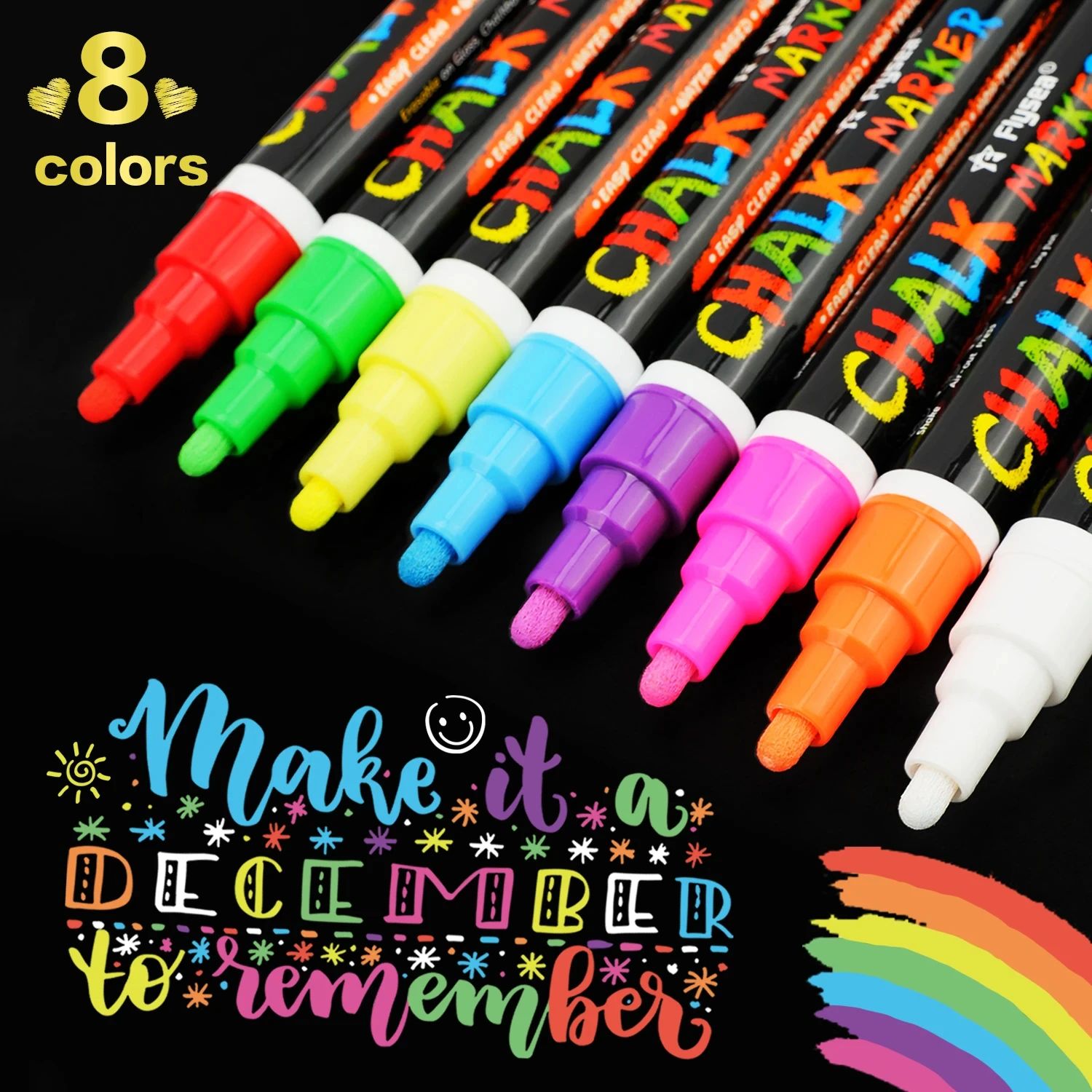 8PCS/Set Liquid Chalk Marker Pens Erasable Multi Colored Hig