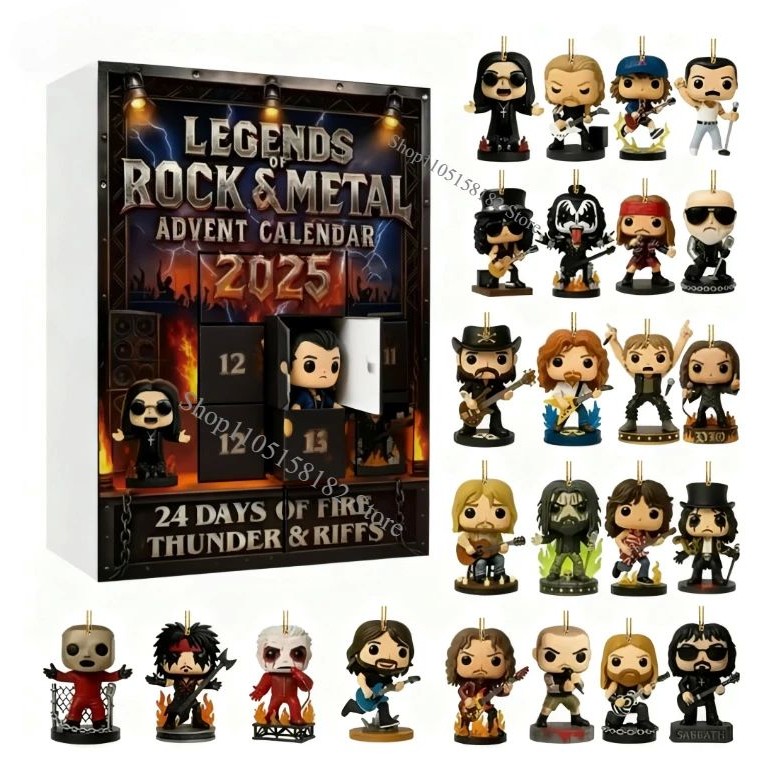 Rock and Metal Advent Calendar Christmas Gifts 2D Flat Acryl