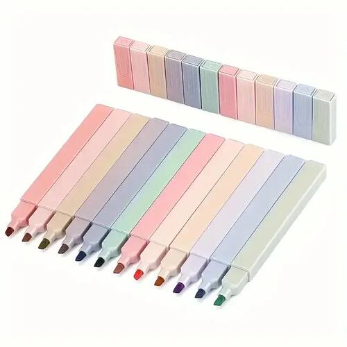 12pcs Colorful Aesthetic Highlighters Cute Assorted Random C