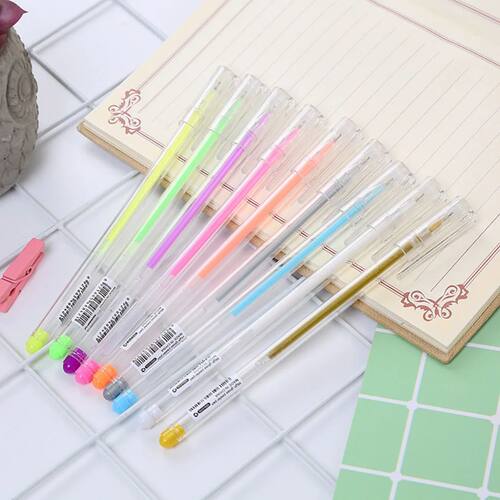 9PCS Highlight Pastel Pens DIY Journal Album Drawing Pens Fo