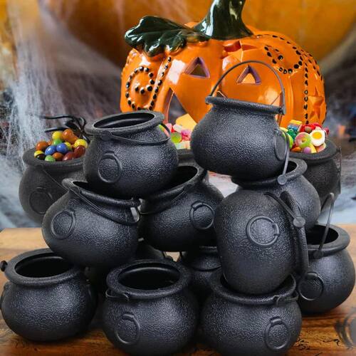 1~10Pcs Halloween Witch Cauldron Decoration Black Witches Ca