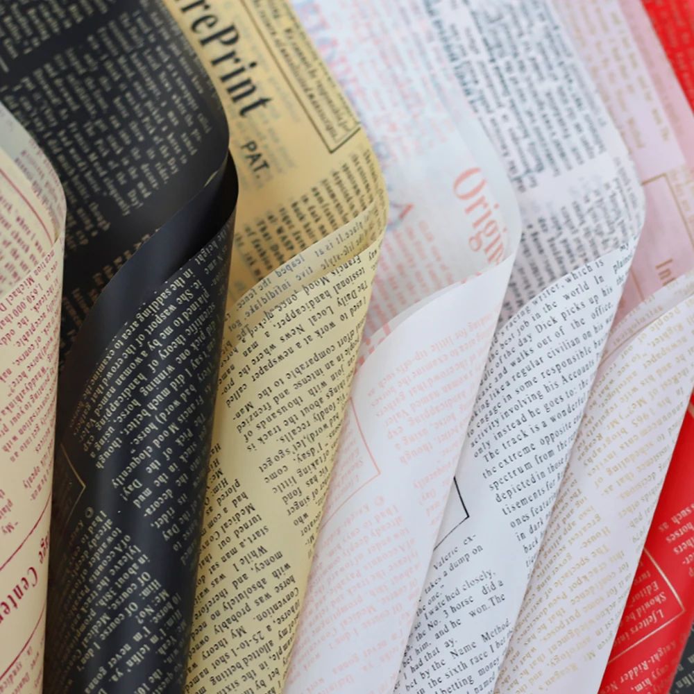 20 Sheets Vintage English Newspaper Thin Gift Wrap Paper - F