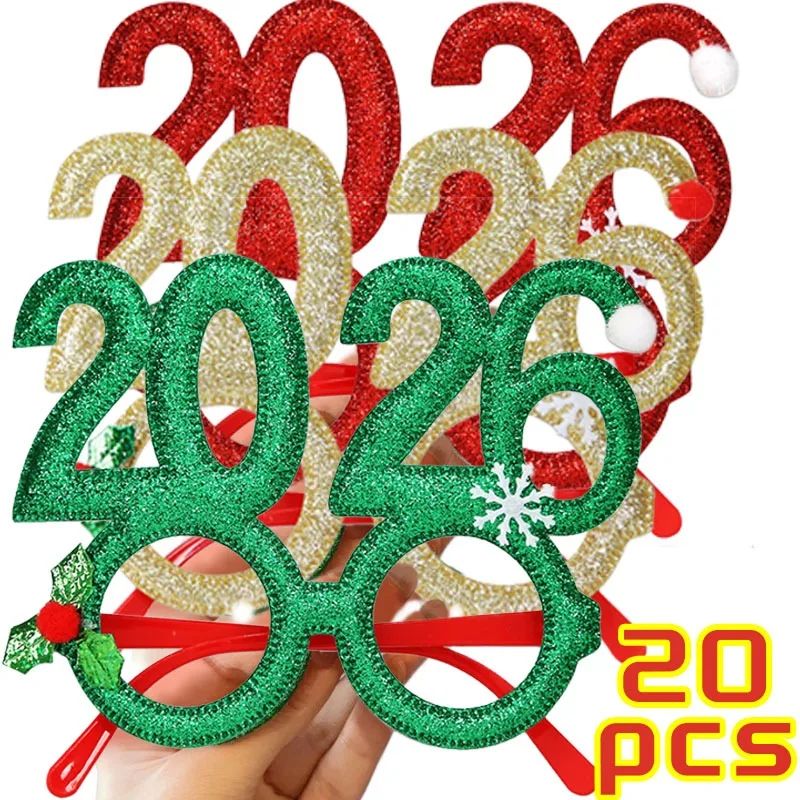 1-20pcs 2026 Christmas Glasses Festive Comfortable Lightweig