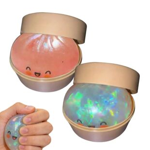 Realistic Giant Dumpling Squeeze Toy with Soft TPR Dough Bal