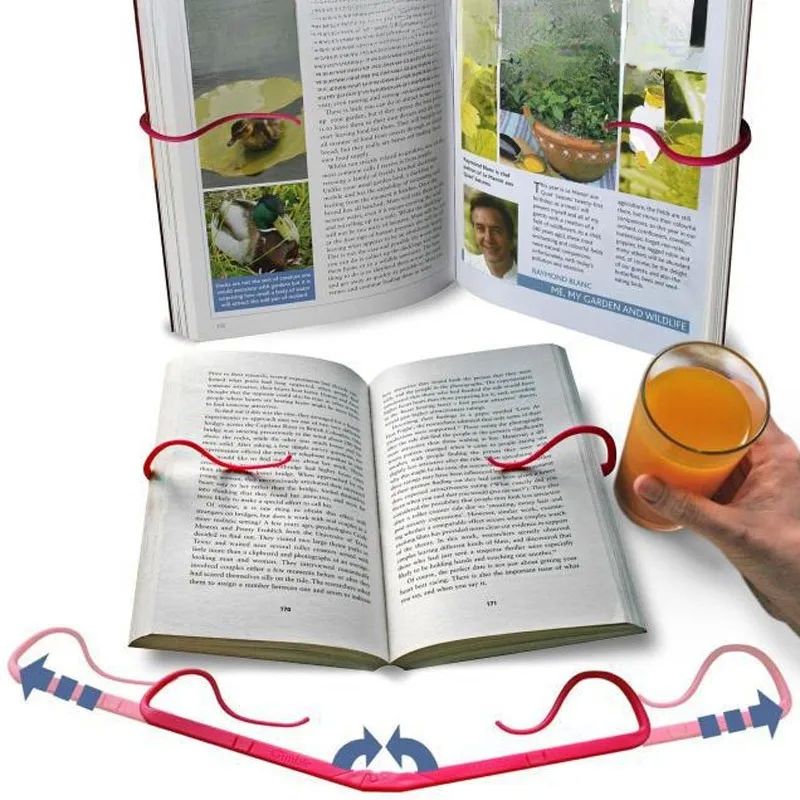 Creative Foldable Blue / Pink Plastic Book Page Stand Anti-a