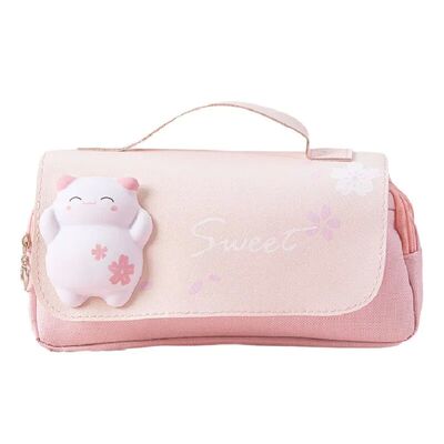 Cute Cat Decompression Pencil Case Big Pencil Box Portable