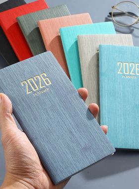 A6 specification 2026 English calendar book 64 sheets 128 pa