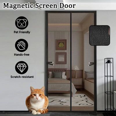 No-Drill Magnetic Mosquito Mesh Door Curtain - Tear Resistan
