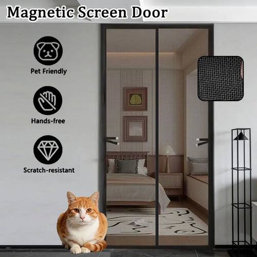 No-Drill Magnetic Mosquito Mesh Door Curtain - Tear Resistan