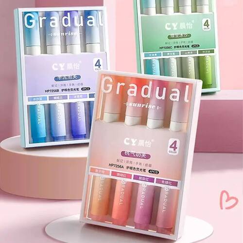 4 PCS Colored Highlighter Pens Set Kawaii School Supplies Ma