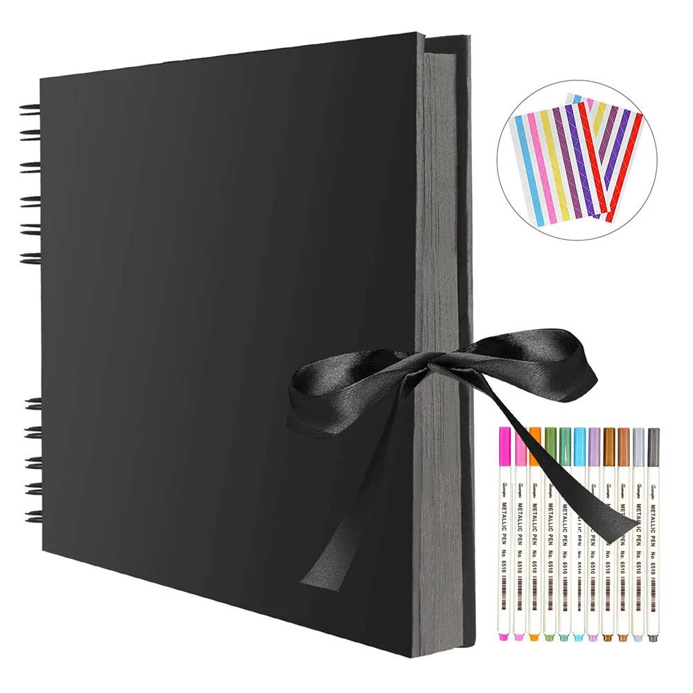 ZK20 80 Black Pages Memory Books DIY Craft Photo Albums Scra