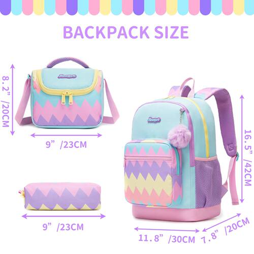 Cute Lightweight School Backpack for Girls 6-8 Kids Bookbag