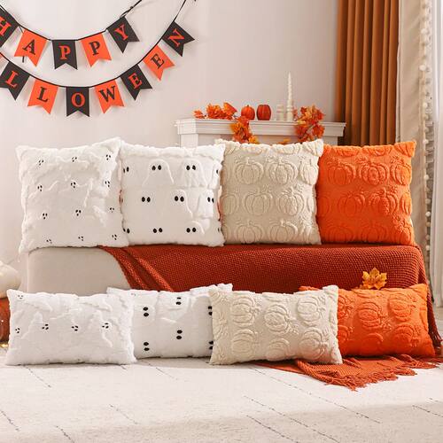 1 PC Halloween Decoration Throw Pillow Cover Pumpkin Ghost Q